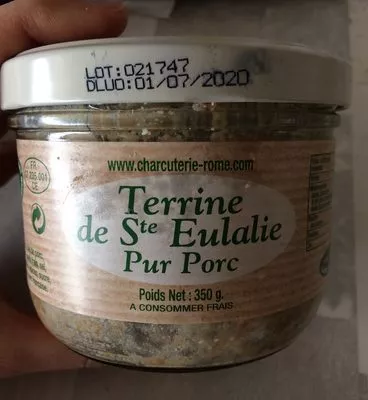 Lista de ingredientes del producto Terrine de Sainte Eulalie pur porc ROME Goutez l’Ardèche 