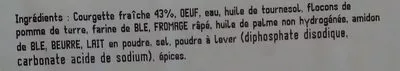 Lista de ingredientes del producto Beignets de légumes (courgettes fraîches) Patrick Verrière 350 g