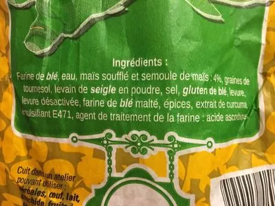 Lista de ingredientes del producto Pain au mais  