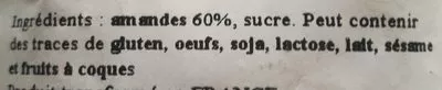 Lista de ingredientes del producto Amandes caramélisées  