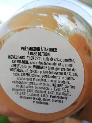 Lista de ingredientes del producto Tartinable thon piquant Delicemer 120 g