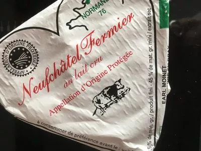 Lista de ingredientes del producto Neufchatel Fermier AOP Biologique EARL Moinet 