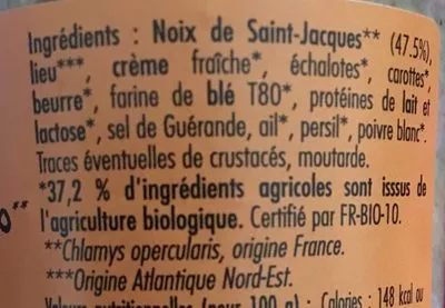 Lista de ingredientes del producto Rillettes Noix Jacques Conserverie parmentier 