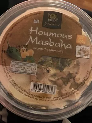 Lista de ingredientes del producto Houmous Masbaha Eden, Eden 500 g