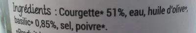 Lista de ingredientes del producto Soupe fine courgette basilic Capbio Vergers De Gascogne 