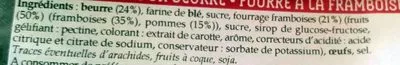 Lista de ingredientes del producto Gâteau Breton Framboise Brieuc, Terre et Soleil 300 g