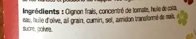 Lista de ingredientes del producto Preparation pour Rougail Creole fac’île, Créole facile 340 g