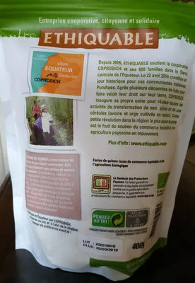 Lista de ingredientes del producto Farine de quinoa Ethiquable 400 g