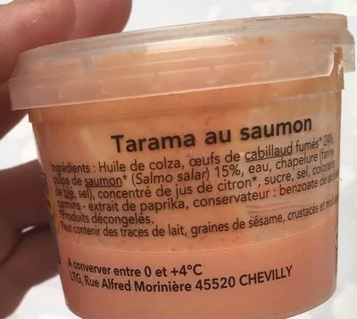 Lista de ingredientes del producto Tarama au saumon La Maison du blini 