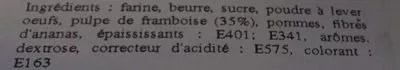 Lista de ingredientes del producto Palets Framboise Pur Beurre La Ferme de Ramée 185 g