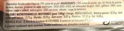 Lista de ingredientes del producto Délice de Volaille Al jadid 