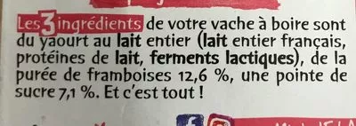 Lista de ingredientes del producto Vache à boire framboises Michel et Augustin 