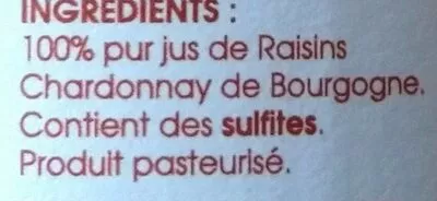 Lista de ingredientes del producto Pur jus de raisin Emmanuel Baillard 25 cl