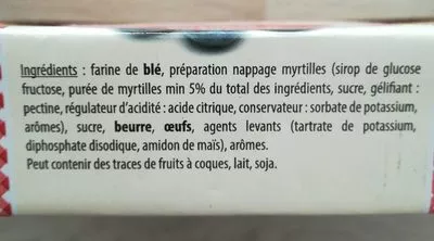 Lista de ingredientes del producto Tarte aux myrtilles  