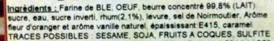 Lista de ingredientes del producto Brioche Vendéenne Tresse Dorée 800 g