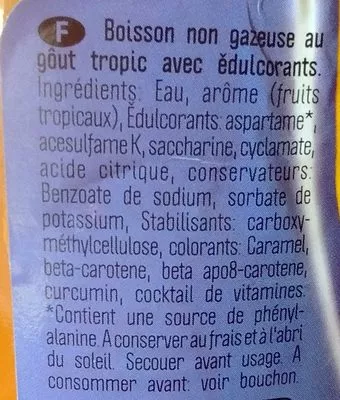 Lista de ingredientes del producto Multivitaminé tropical Safari 3 L