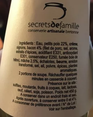 Lista de ingredientes del producto Le mouliné 62 Secrets De Famille 