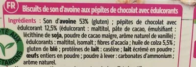 Lista de ingredientes del producto Biscuits aux pépites de chocolat Dukan 225 g