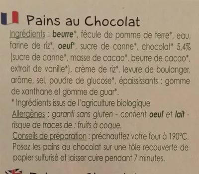 Lista de ingredientes del producto Pain au chocolat Nature Et Cie 