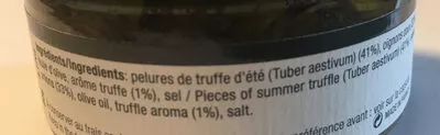 Lista de ingredientes del producto Truffe d’été en tartare, oignons confits Aix&terra 90g