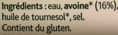 Lista de ingredientes del producto Boisson à l’Avoine Bio Source Végétale 1 L