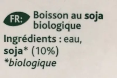 Lista de ingredientes del producto Boisson au Soja Bio Source vegetale 1 L