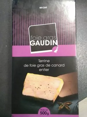 Lista de ingredientes del producto Terrine de foie gras de canard entier Gaudib 