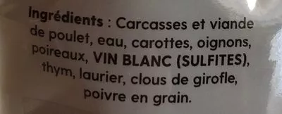 Lista de ingredientes del producto Fond de poulet  ';Prince de Dombes'; Mieral 150ml