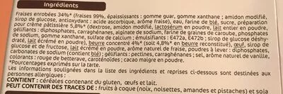 Lista de ingredientes del producto Tarte au fraise  