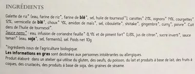 Lista de ingredientes del producto 8 Nems aux Légumes, Bio Alice Et Bio 