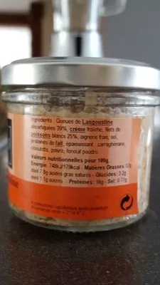 Lista de ingredientes del producto Rillettes de langoustine  