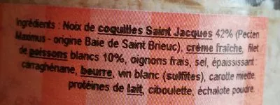 Lista de ingredientes del producto Rillettes de Saint Jacques  