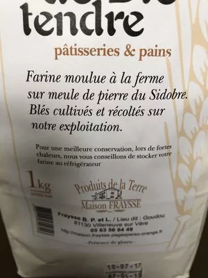 Lista de ingredientes del producto Farine de blé tendre Produit De La Terre Maison Fraysse 