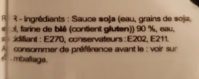 Lista de ingredientes del producto Sauce soja salée  