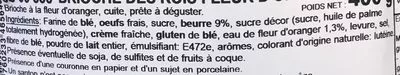 Lista de ingredientes del producto Brioche des rois fleur d’oranger Brioches Podis 