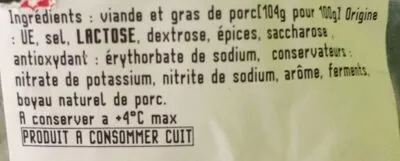 Lista de ingredientes del producto Diots de Savoie  