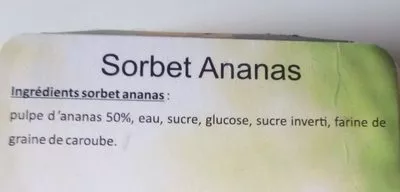 Lista de ingredientes del producto Sorbet ananas Otantic 