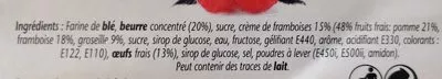 Lista de ingredientes del producto Demi-Lune Gâteau Breton Crème de Framboise Ker'Kelau 400 g