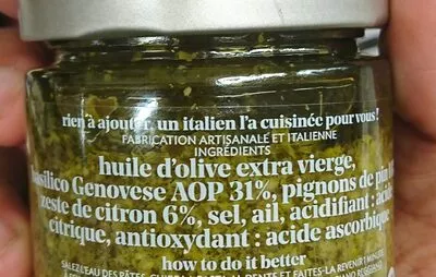 Lista de ingredientes del producto Pesto al limone italians do it better 135 g