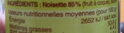 Lista de ingredientes del producto Le pralin La Maison De La Noisette 200 g