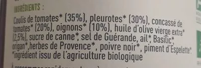 Lista de ingredientes del producto Façon bolo 100% végétal - Nature Pleurette 230 g