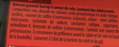 Lista de ingredientes del producto Boisson gazeuse saveur Cola Sea'up 1,5 l