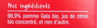 Lista de ingredientes del producto Gourdes de purée de pommes Gala  