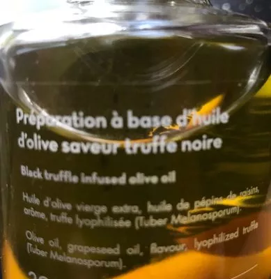 Lista de ingredientes del producto Preparation a base d'huile d'olive saveur truffe noire balme 100ml