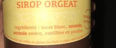 Lista de ingredientes del producto Sirop orgeat Amandine 