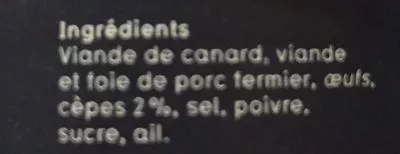 Lista de ingredientes del producto Daurade grise au gingembre Maison Argaud 