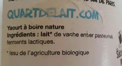 Lista de ingredientes del producto Yaourt à boire  