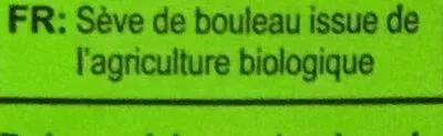 Lista de ingredientes del producto Sève de Bouleau BelSeva 