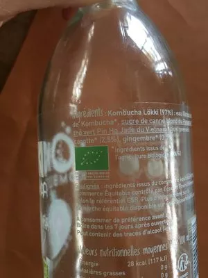 Lista de ingredientes del producto Kombucha Carotte / Gingembre Lökki,  LÖKKI Kombucha 33 cl