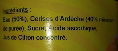 Lista de ingredientes del producto Nectar Cerise Interlude Ardéchois 